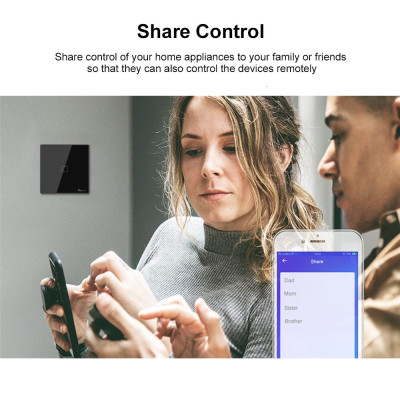 Công tắc đèn tường WiFi thông minh 433Mhz Ứng dụng điều khiển từ xa RF / Bộ hẹn giờ SONOFF T3EU3C-TX 