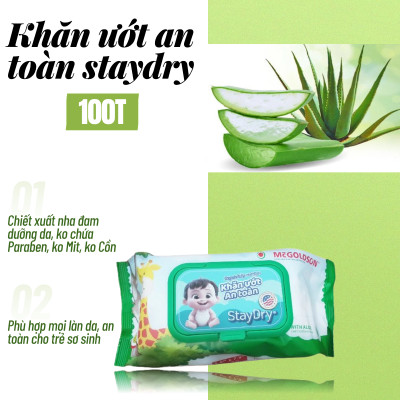 Khăn khô an toàn StayDry 900gr tặng khăn ướt 100 tờ