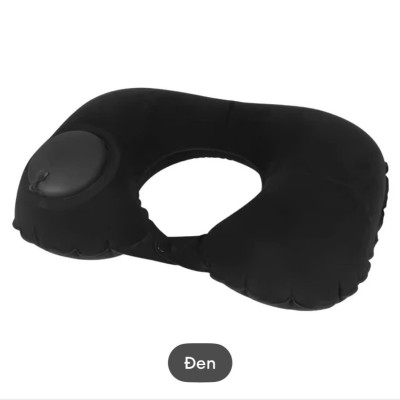 Gối hơi kê cổ bơm tự động, mềm mại, thiết kế hình chữ U giúp giảm đau cổ, có nút cài, phù hợp cho văn phòng và du lịch  Phượt Dã Ngoại Đi Chơi Quà Tặng Nam Nữ