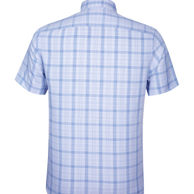 Áo sơ mi nam tay ngắn form suông vạt ngang Khatoco A1MN538T2-CNCR314-2504-N công nghệ NANO