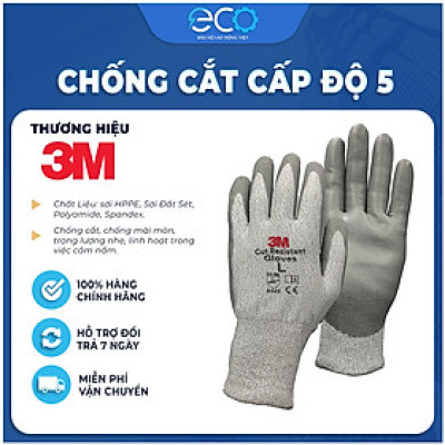 Găng tay chống cắt 3M cấp độ 5 tiêu chuẩn EN388 an toàn khi làm việc, lao động, thao tác chuẩn xác