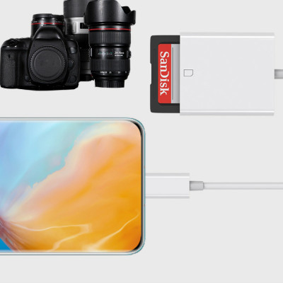 Đầu đọc thẻ nhớ SD và Micro SD(TF) tốc độ cao USB3.0 chân cắm Type C dùng cho điện thoại, máy tính, laptop, macbook