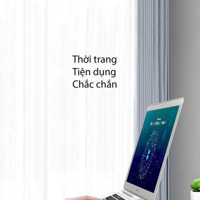 Giá Đỡ Máy Tính, Laptop, iPad, Macbook Hợp Kim Nhôm Cao Cấp. Hỗ Trợ Tản Nhiệt Chống Mỏi Cổ, Vai, Gáy. Hàng Nhập Khẩu Chính Hãng Cao Cấp KitAcoom