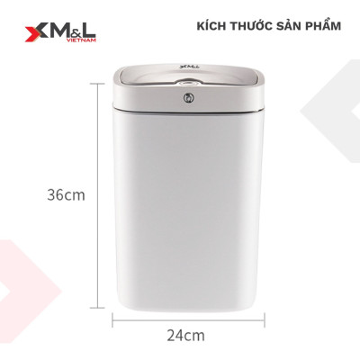 Thùng rác thông minh cảm ứng 18 lít M&L B-JA-18 phong cách sang trọng, đẳng cấp, tiện lợi