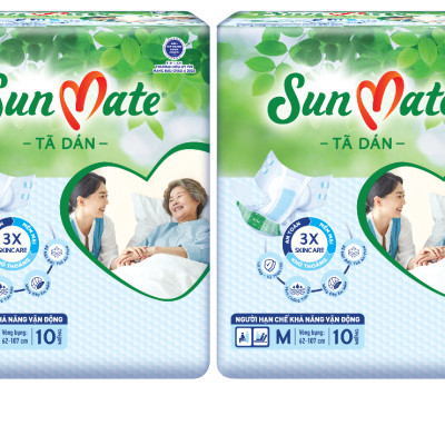 Combo 2 Tã Dán Người Lớn SunMate G2 Size M10 (10 Miếng)