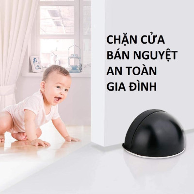 Chặn Cửa Bán Nguyệt , Chống Va Đập Cánh Cửa Với Tường, Miếng 3M Dán Sàn, Không Khoan. TakyHome 1100