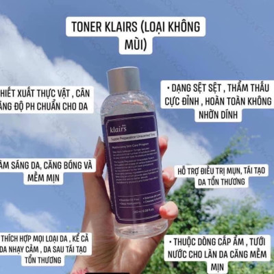 Nước Hoa Hồng Dành Cho Da Nhạy Cảm Klairs Supple Preparation Facial Toner 180ml