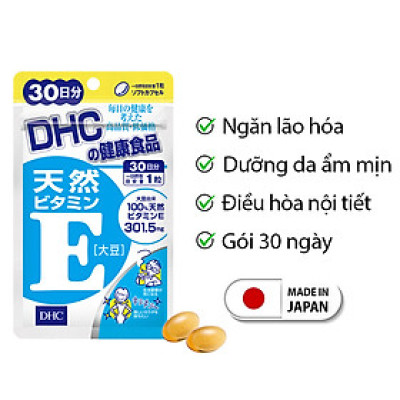Viên uống Vitamin E DHC Nhật Bản dưỡng ẩm chống lão hoá thực phẩm chức năng làm đẹp da 30 ngày JN-DHC-E30