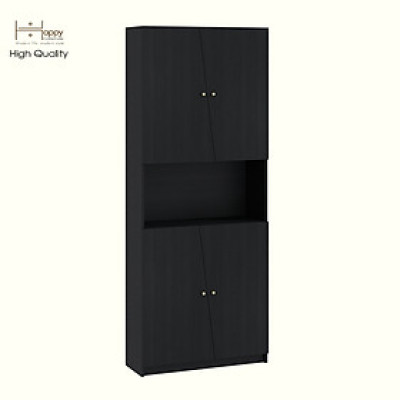 HAPPY FURNITURE , Kệ sách cửa kính 2 ngăn kéo - DALEY , KSA_108 , 80cm x 30cm x 200cm DxRxC