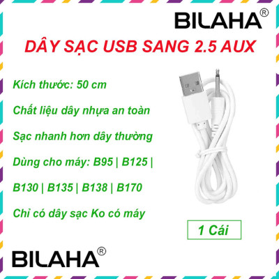Dây sạc cho máy massage USB đầu kim aux, cho các loại máy massage mặt mắt body toàn thân đầu nhọn (Hàng Chính Hãng)