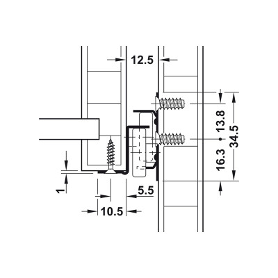 Ray bánh xe 350mm Hafele - 431.16.702