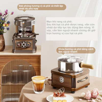 Máy rang hạt cà phê không khói tự động chuyên nghiệp. Thương hiệu Đài Loan cao cấp Wing Kwong WCR-150. HÀNG CHÍNH HÃNG