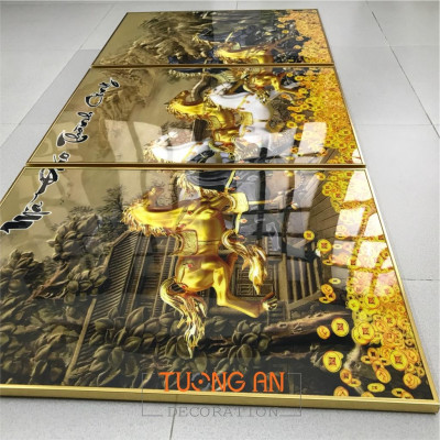 Tranh Hươu decor treo tường tráng gương cao cấp