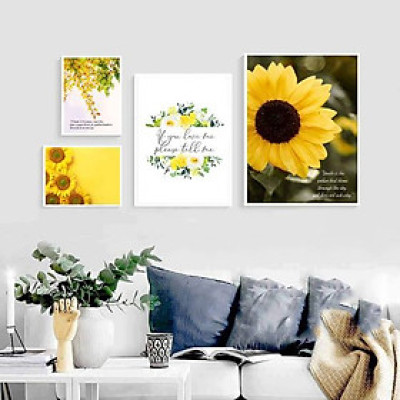 Bộ tranh ảnh treo tường hoa vàng KA199