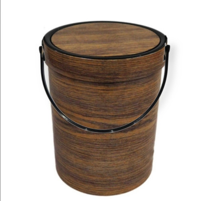 Thùng (bật) rác lật tròn vân gỗ Nhựa Việt Nhật