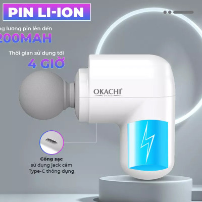 Súng Massage Có Đầu Nóng Okachi JP-G3 Màu Đen