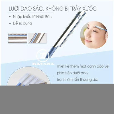 Dao Cạo Lông Mày Lưỡi Thép Có Màng Bảo Vệ Dành Cho Nữ Kai Kazor BTM Beauty Guar 00661 (Set 5 Cây)