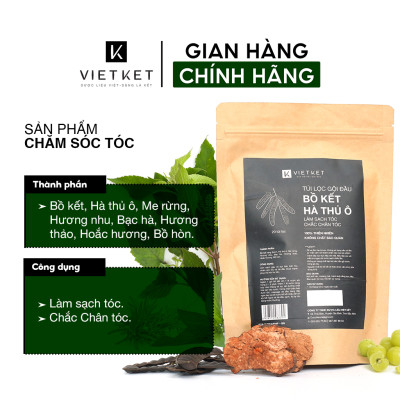 TÚI LỌC GỘI ĐẦU BỒ KẾT HÀ THỦ Ô VIETKET (VIỆT KẾT) 20 gói - NUÔI DƯỠNG MAI TÓC MỀM, MƯỢT, KHỎE MẠNH