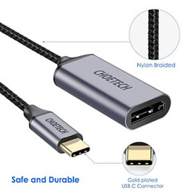 HUB Choetech HUB-H11 chuyển từ TYPE C sang Displayport 4K@60Hz  (hàng chính hãng)