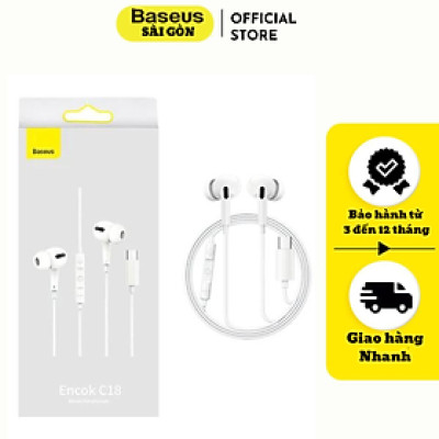 Tai nghe dây nhét tai Type C Baseus Encok C18- Hàng chính hãng