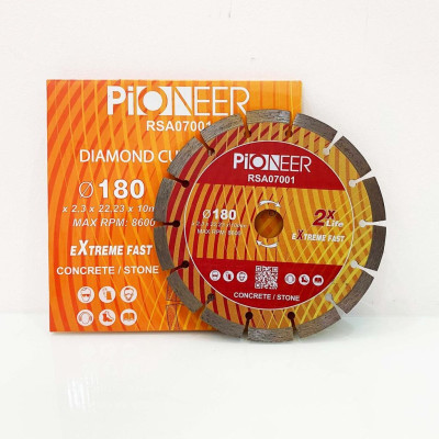 LƯỠI CẮT GẠCH - ĐÁ RSA07001 14 răng  đường kính phi Ø 180mm công nghệ ép nóng cao cấp