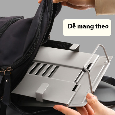 Giá Đỡ đỡ sách, đọc sách, đỡ điện thoại máy tính bảng đa năng chống cận Hợp Kim Nhôm Cao Cấp có thể điều chỉnh chiều cao. Hỗ Trợ Chống Mỏi Cổ, Vai, Gáy. Hàng Chính Hãng KitAcoom