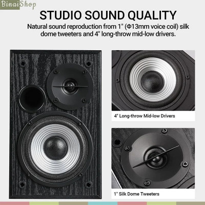 Edifier R990BT - Loa Bookshelf 2.0 Active, Bluetooth 5.4, Công Suất 24W, Đầu Vào RCA Kép Đa Dạng Với Điện Thoại, Máy Tính - Hàng Chính Hãng