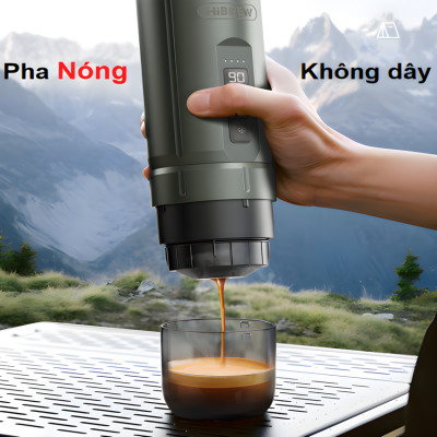 Máy pha cà phê cầm tay chuyên nghiệp Espresso 3 trong 1, dùng pin có thể pha cả nóng và lạnh thương hiệu Mỹ cao cấp HiBREW H4C - Hàng Nhập Khẩu