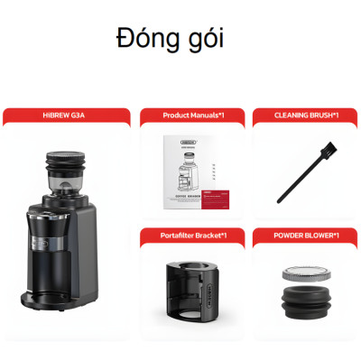 HÀNG CHÍNH HÃNG - Máy xay hạt cà phê Espresso tự động, tích hợp 31 chế độ xay. Thương hiệu Mỹ cao cấp HiBREW - G3A