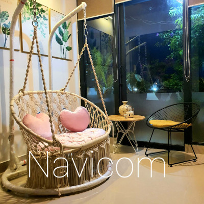 Xích đu đôi home decore sợi cotton