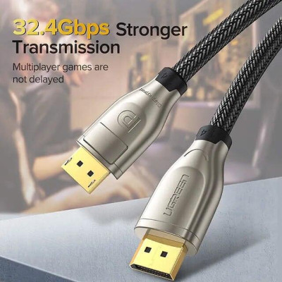 Ugreen UG60844DP112TK 3m cáp dp ra displayport 1.4 version hợp kim bọc lưới chống nhiễu màu đen - HÀNG CHÍNH HÃNG