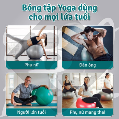 [KHÔNG KÈM BƠM] Bóng Tập Yoga 45cm-Bóng Tập Thể Hình- Hàng Cao Cấp Chính Hãng  (hàng nhập khẩu)
