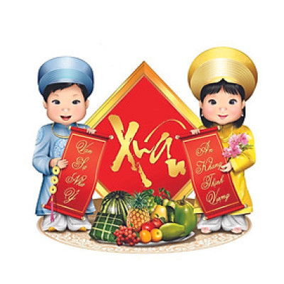 Decal Dán Tường Mỹ Câu Đối Tết 1 PK486 (58 x 67 cm)