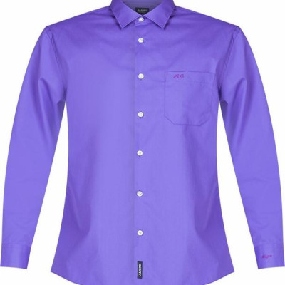 Áo sơ mi nam dài tay ALIGRO cổ bẻ dáng ôm body 100% chất cotton màu tím ALGS090
