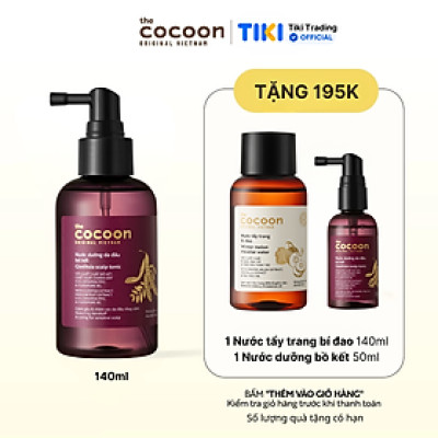 Nước dưỡng da đầu bồ kết Cocoon giảm gàu và chăm sóc da đầu nhạy cảm 140ml