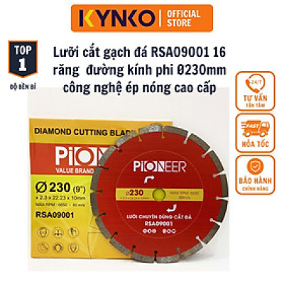 LƯỠI CẮT GẠCH - ĐÁ RSA09001 16 răng  đường kính phi Ø 230mm công nghệ ép nóng cao cấp