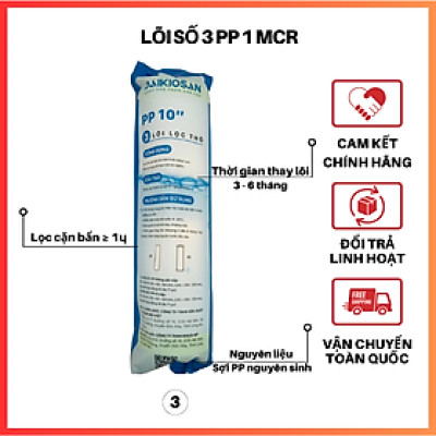 Chính Hãng - Lõi Lọc Nước RO Số 3 Lõi PP 10" 1 Micro  Đại Việt