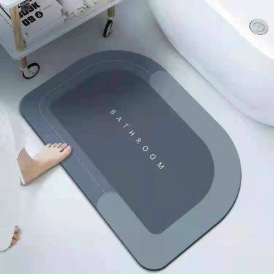 Combo 2 thảm lau chân silicon hình elip thấm hút tốt, chống trơn trượt( màu và chữ nhẫu nhiên), tặng chổi cọ vệ sinh