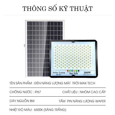 Đèn năng lượng mặt trời  MAXTECH bóng to 150w, 200w, 250w, 300w- Tiết kiệm điện,Tuổi thọ cao - D1370