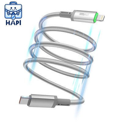 Cáp sạc Type-C to L 27W hàng chính hãng WiWU Maglink Wi-C083. Dây dù nylon siêu bền, truyền đẫn ổn định