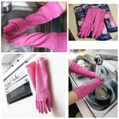 Hàng Tặng Không Bán - 2 Đôi Găng Tay cao Su Tự Nhiên Hàn Quốc Có Móc 37cm 