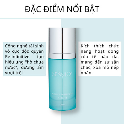 Serum trắng da Sennio Perfect Whitening Serum dưỡng ẩm da mặt tái tạo và phục hồi da 30ml SNO 828