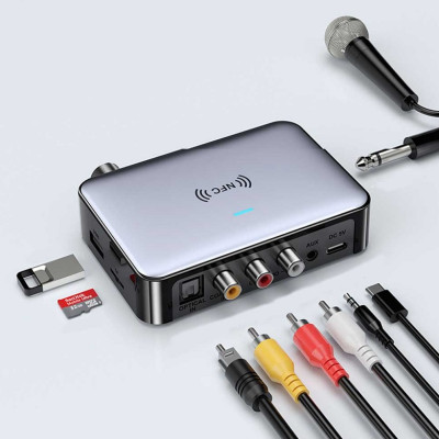 SOAIY Bộ Thu Phát Giải Mã DAC DSP Ghép Nối NFC Hỗ Trợ Micrô Hát Karaoke, Đĩa U, Phát Lại Thẻ TF, Optical Bluetooth M16 Pro - Hàng Nhập Khẩu