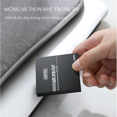 SOAIY Bộ Chia HDMI 1 Ra 2 Cổng UNITEK V116A Hỗ Trợ 4K Cao Cấp - Hàng Nhập Khẩu