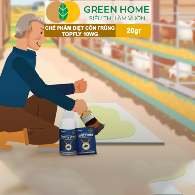 Thuốc Diệt Ruồi Greenhome, Topfly 10wg, Gói 20gr, Thu Hút Mạnh, Diệt Ruồi Nhanh, Hiệu Quả, An Toàn, Tiết Kiệm