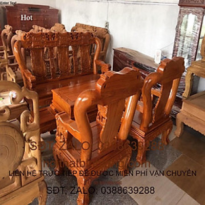 Bộ Bàn Ghế Minh Quốc Voi Gỗ Gõ Đỏ