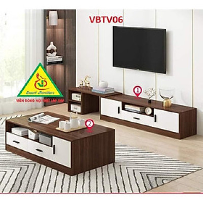 Combo Bàn trà và kệ tivi hiện đại cho phòng khách VBTV06- Nội thất lắp ráp Viendong Adv