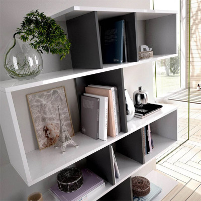 Kệ sách, kệ trang trí gỗ hiện đại SMLIFE Bellemere  | Gỗ MDF dày 17mm chống ẩm | D139xR25xC135cm