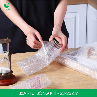 B3A - 25x25 cm - 100 Túi bóng khí chống sốc đóng hàng - Túi gói hàng, bọc chống sốc, xốp chống sốc