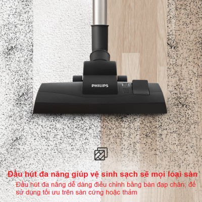 Máy hút bụi gia đình Philips công suất lớn 1500W có hộc chứa XB2023 /81 - Hàng nhập khẩu